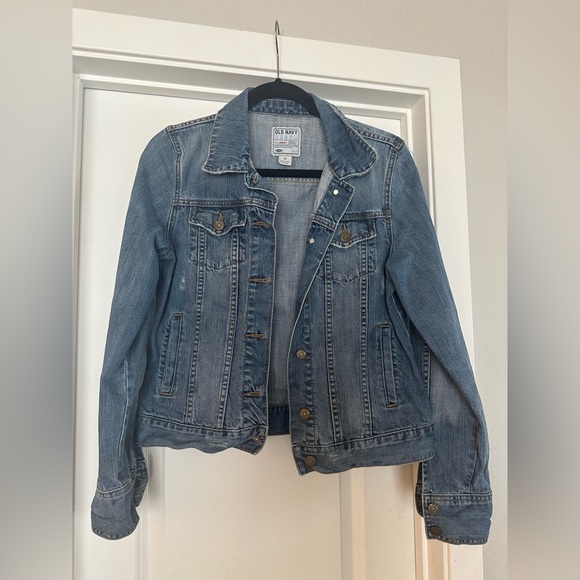 Old Navy Dark Blue Denim Jean Jacket - Size Medium - Picture 1 of 2